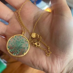 Catherine Weitzman 18k gold vermeil pressed flower